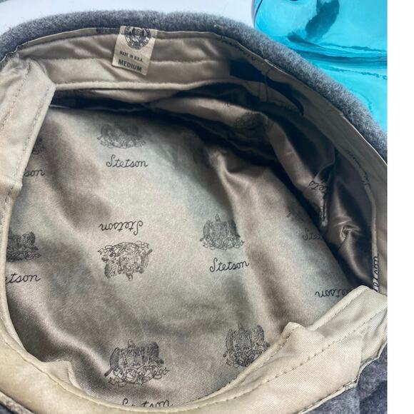 Vintage STETSON newsboy cap, gray wool flat cap gray wool newsboy cap hat Med - Picture 4 of 5